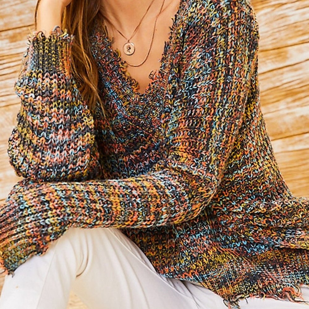 Frayed Multi Color Sweater - Picture 8 of 8